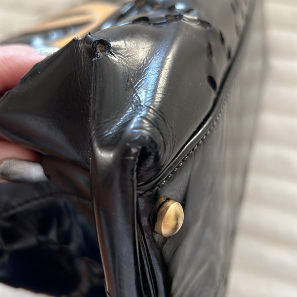 Patent leather Chanel tote with perforated accents. - Picture 10 of 17